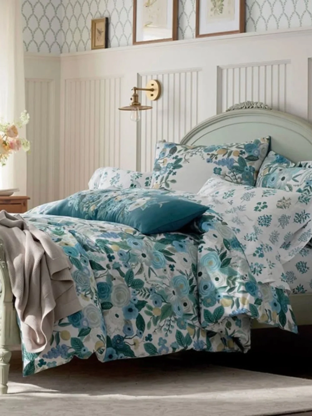 Rifle Paper Co. Garden Party Blue Queen Duvet + 2 Shams